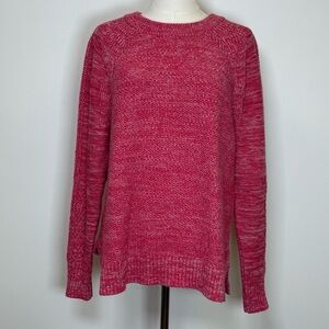 GAP 100% Cotton Misty Rose Marled Sweater Split Hem Women’s Size Medium